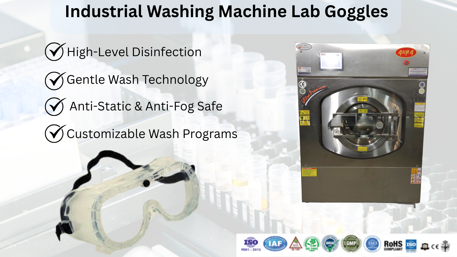 Industrial Washing Machine Lab Goggles